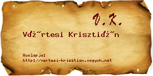 Vértesi Krisztián névjegykártya